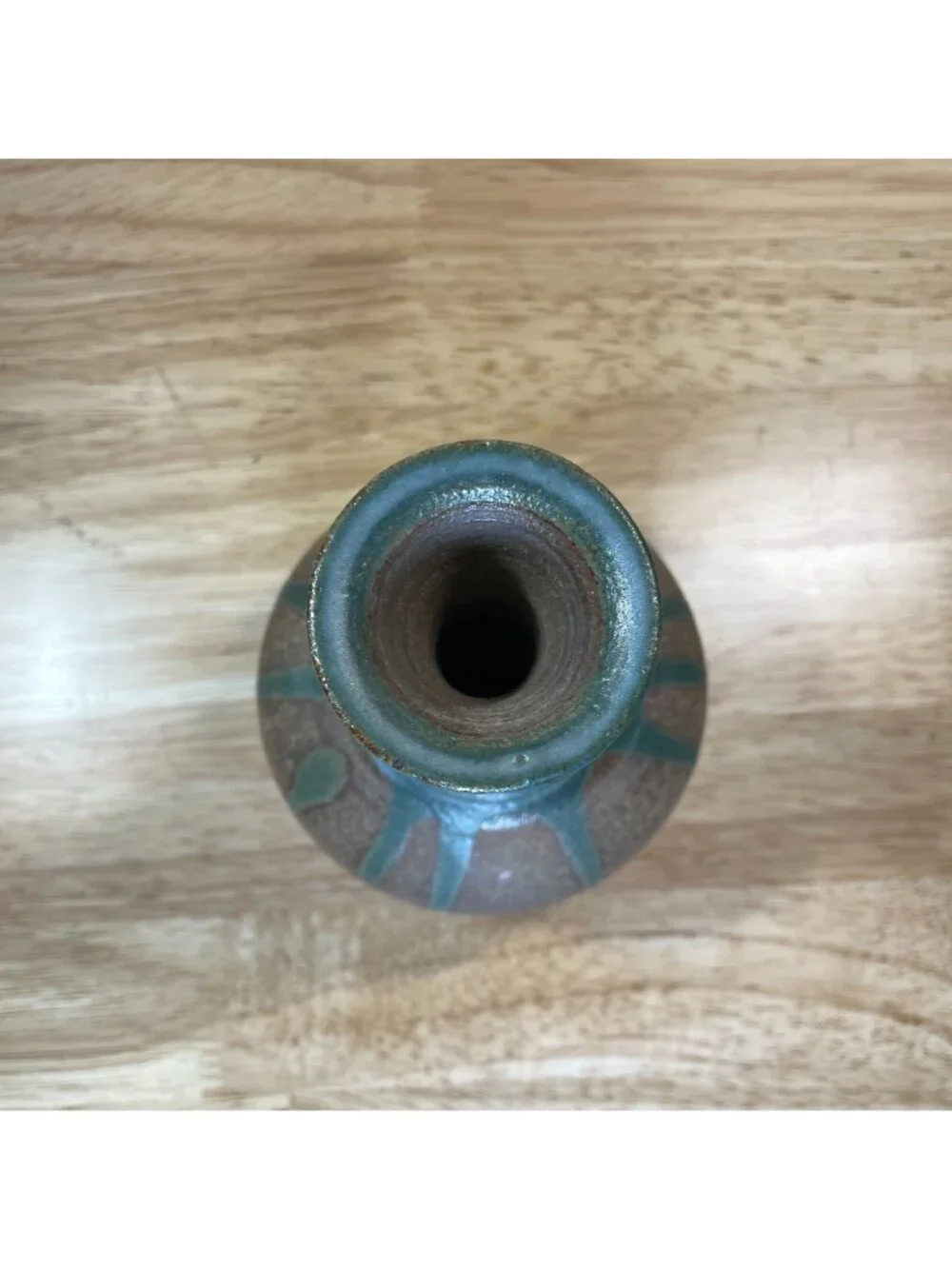 Studio Art Pottery Vase Hand Thrown Drip Glaze Decorative Green Brown 5.5 Inch
